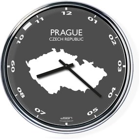 Ceas de birou (deschis sau întunecat) - Praga / Cehia, diametru 32 cm | DSGN, Výběr barev Světlé