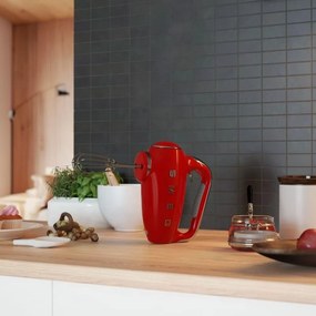Mixer manual SMEG 50's Style HMF01RDEU, 250 W, 9 viteze, Functie Turbo, Afisaj LED, Timer, Accesorii, Rosu
