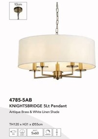 Lustra design clasic cu 5 brate Knightsbridge