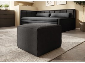 Canapea gri închis extensibilă/cu spațiu de depozitare cu tapițerie din chenille 214 cm Fulgeo – ELTAP