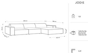 Colțar bej cu tapițerie bouclé (pe partea dreaptă) Jodie – Micadoni Home