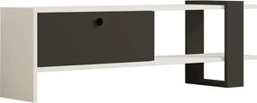 Comoda TV, Funda, alb si antracit, 120 cm