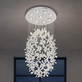 Plafonieră cu cristale LED SAMOA LED/30W/230V Ø 40 cm crom lucios + telecomandă