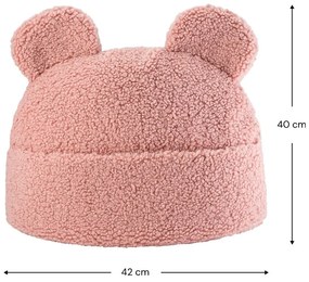 Pernă decorativă pentru copii roz din țesătură bouclé Teddy Pouch – Wigiwama