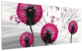 Tablou cu păpădii roz (120x50 cm), în 40 de alte dimensiuni noi