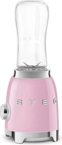 Blender Smeg PBF01PKEU, 300 W, 2 x 600 ml, 20 000–24 000 rpm, Baza antiderapanta, Fara BPA, Otel inoxidabil, Roz