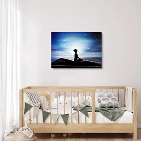 Tablou pe sticlă - Femaia meditând (70x50 cm)