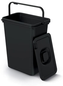 Coș de gunoi suspendat, 10 l, negru