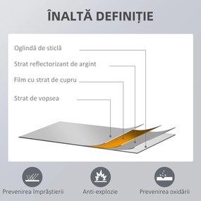 HOMCOM Oglindă Lungă din Lemn Design Natural, Montare Verticală/Orizontală, pentru Hol sau Dormitor, Maro | Aosom Romania