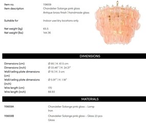 Candelabru design LUX, Sticla, Roz, Solange