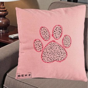 Perna Personalizata Labuta Dalmatian Roz Neon, 40x40 cm, Roz, Husa Detasabila, Perna Inclusa, BEKZ®