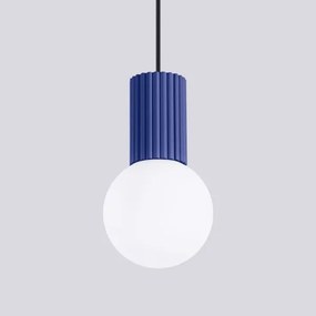 Lustră pe cablu Sollux SL.1739 HALO 1xG9/8W/230V d. 12 cm albastru