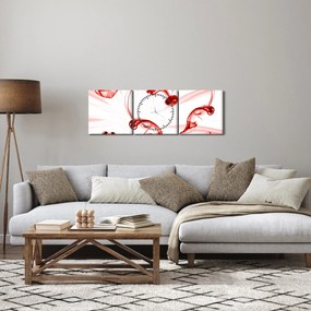 Tablou cu inima din fum (cu ceas) (90x30 cm)