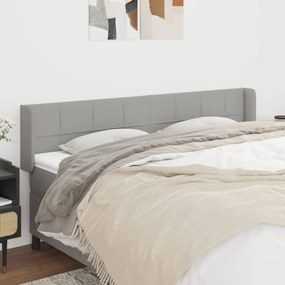 vidaXL Tăblie de pat cu aripioare gri deschis 203x16x78/88 cm textil