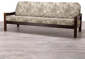 Huse bielastice MARMO bej 3fotoliu cu manere de lemn (l. 150 - 200 cm)