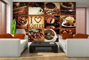 Fototapet - I love coffee - colaj (152,5x104 cm)