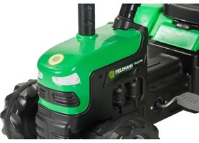 Tractor cu pedale și cărucior negru/verde