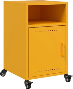 vidaXL Noptieră, galben muștar, 36x39x59 cm, oțel