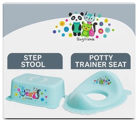 ,œ  Set complet Reductor Toaleta  + Inaltator Baie Antiderapant, Bear and Friends Mint ,   Maltex Baby