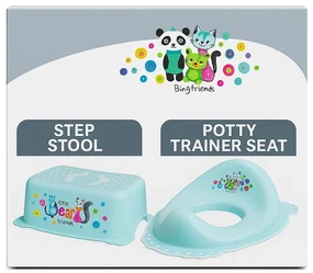 ,œ  Set complet Reductor Toaleta  + Inaltator Baie Antiderapant, Bear and Friends Mint ,   Maltex Baby