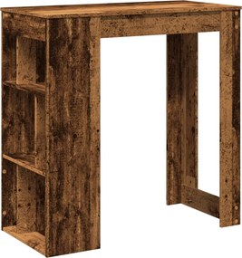 vidaXL Masă bar cu rafturi, lemn vechi, 102x50x103,5 cm lemn prelucrat