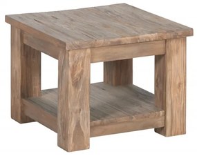 Masuta de cafea patrata din lemn cu spatiu de depozitare 60x60x45 cm maro