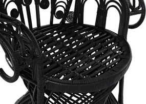 Fotoliu de exterior negru, din rattan, Regalys