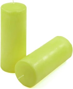Set de lumânări pilon, 20 cm, Ø 7,5 cm, verde deschis, 2 buc
