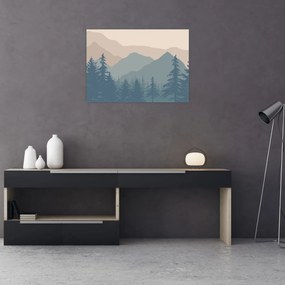 Tablou pe sticlă - Munții Turcoaz N⁰2 (70x50 cm)