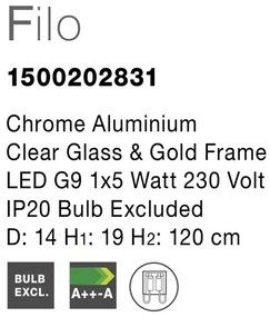 Pendul design modern 14cm Filo NVL-1500202831