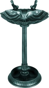 Outsunny Baie pentru păsări adăpătoare stil antic 81 cm cu bază jardinieră, hrănitoare și bazin pentru păsări pe picior, bronz verde | Aosom Romania