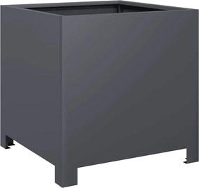vidaXL Jardinieră de grădină, antracit, 40x40x40 cm, oțel