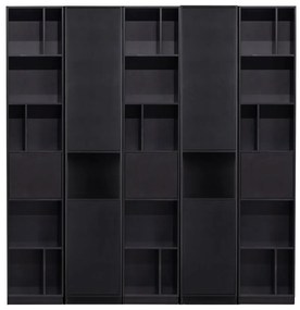 Bibliotecă modulară neagră din lemn masiv de pin 200x210 cm Finca – WOOOD