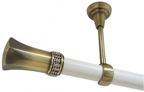 Galerie tavan fara inele PLUTON CRUSTAL /25 - alb/aur antic (Alege marime: 180 cm)