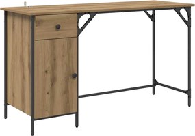 vidaXL Birou de calculator cu sertar Stejar Artizanal 131 x 48 x 75 cm