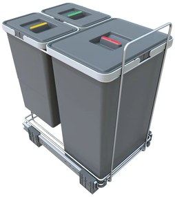 Coș de gunoi din plastic pentru deșeuri sortate/încorporat 24 + 8 + 8 l Ecofil - Elletipi