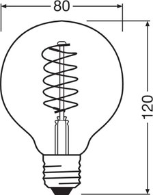 Set de 2 becuri LED dimabile cu filament vintage E27/7,8W/230V 1800K - Osram