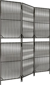 vidaXL Separator de cameră cu 3 panouri, gri, poliratan