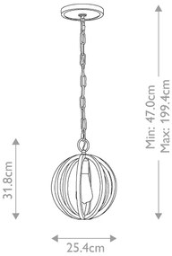 Lustră pe lanț ALLIER 1xE27/60W/230V stejar Elstead FE-ALLIER-P-S-WW
