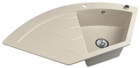 Sapho - Chiuvetă de colț pentru bucătărie 114x57,5 cm granit/bej