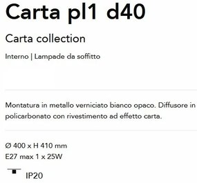Plafoniera stil minimalist Carta pl1 d40