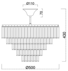 Lustră de cristal aplicată Brilagi CRYSTAL 5xE14/40W/230V auriu