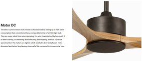 Ventilator de tavan cu telecomanda KAUAI XL Brown