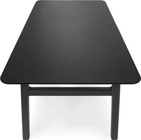 Masă de dining extensibilă cu aspect de lemn de stejar cu blat suplimentar 90x180 cm Curved – Woodman