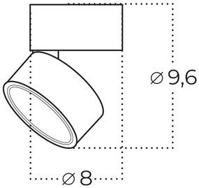 Spot LED aplicat reglabil MONA 10W CCT SWITCH alb
