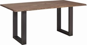 Masă lemn masiv Dining Roland Stejar Picioare Metal - 300x120