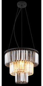 Lustra suspendata design modern NAXIS 3L negru/fumuriu