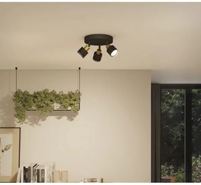 Spot Philips NIALL 3xGU10/5W/230V negru/alamă