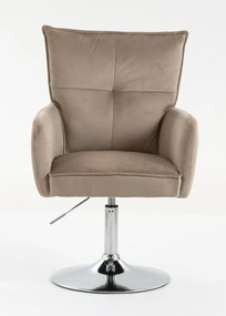 HR250N Scaun Catifea Latte Bază Cromata