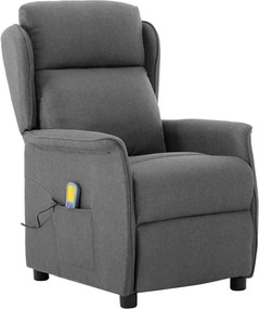 vidaXL Scaun de masaj Gri deschis 93.5 x 67.5 x 101.5 cm țesătură